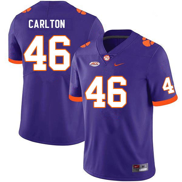 Men #46 Jesiah Carlton Clemson Tigers College Football Jerseys Sale-Purple